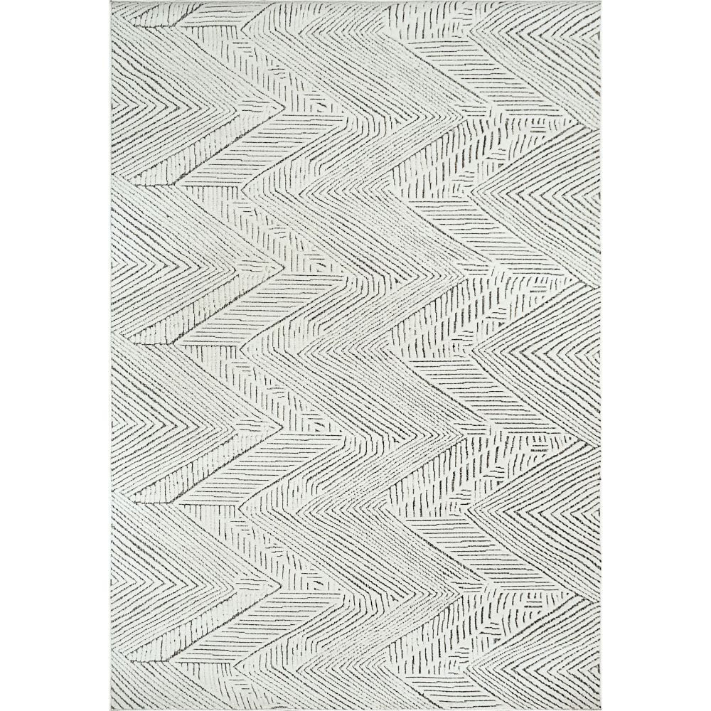 Dynamic Rugs 8142-190 Lotus 2.2 Ft. X 7.7 Ft. Finished Runner Rug in Ivory/Grey